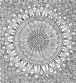 Doodle Mandala Circle Pattern Print