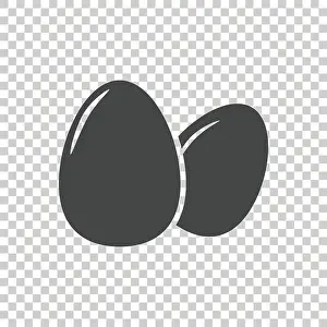 Egg Icon Print - Flat Vector Illustration