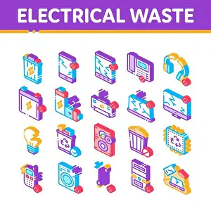 Electrical Waste Tools Isometric Print