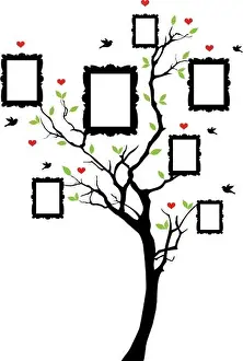 Family Tree Print with Ornate Frames