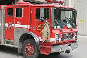 Fire Engine Print: Vintage Fire Truck Image