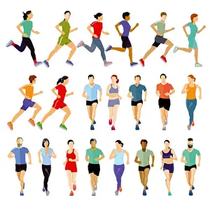 Group of Runners Print