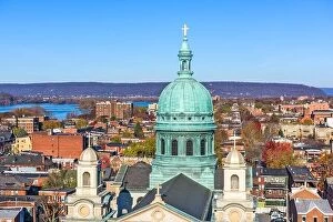 Images Dated 23rd November 2016: Harrisburg, Pennsylvania, USA cityscape with historic churches