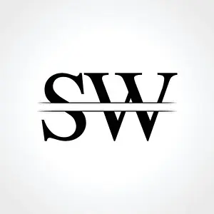 SW Initial Letter Logo Design Vector Print Template