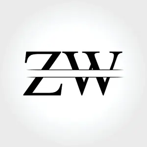 Digital Art Illustration Prints: Initial ZW Logo Design Vector Template Print