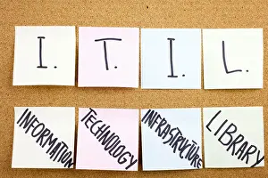 ITIL Print Sticky Notes on White Background