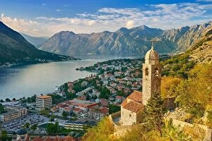 Montenegro Collection: Kotor Bay with mountains landscape, Montenegro