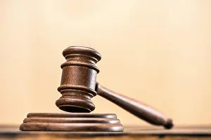 Print of Lawyer Holding Gavel