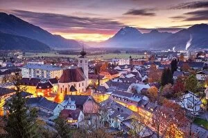 Austria Collection: Liezen, Austria. Cityscape image of Liezen, Austria at beautiful autumn sunset