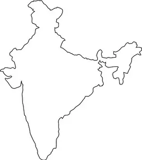 India Outline Map Print