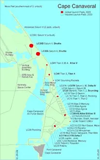 Cape Canaveral Launch Complex Map Print