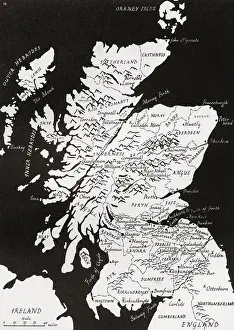 Scotland Map Print 1942