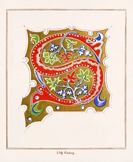 Medieval Alphabet Initials Print