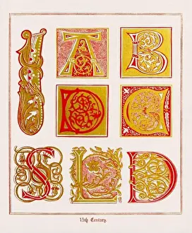 Medieval Alphabet Initials Print