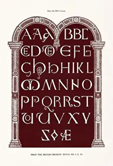 Medieval Alphabet Initials Print