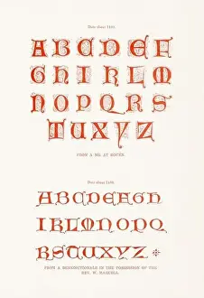 Medieval Alphabet Initials Print