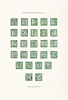 Medieval Alphabet Initials Print