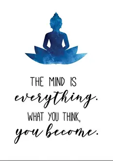 Buddha Blue Watercolor Print