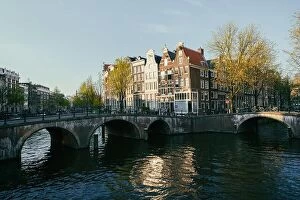 Images Dated 4th May 2016: Netherlands traditional houses and Amsterdam canal in Amsterdam, Netherlands. Vintage tone