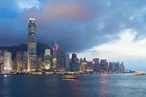 Kong Collection: Night view of Victoria Harbour in Hong Kong. Asia