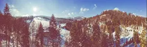 Framed Print : Winter Mountains Panoramic Print Framed Print : Winter Mountains Panoramic Print
