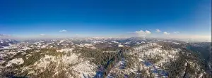 Panoramic Winter Mountains Print - Silesian Beskids, Poland
