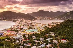 Netherlands Collection: Philipsburg, Sint Maarten, cityscape at the Great Bay and Great Salt Pond