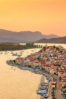 Greece Collection: Poros Island at sunset time, Argolida, Peloponnese, Greece