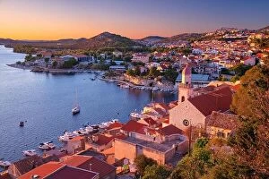 Croatia Collection: Sibenik, Croatia. Aerial cityscape image of beautiful coastal Sibenik, Dalmatia