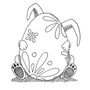 Easter Bunny and Egg Vector Print