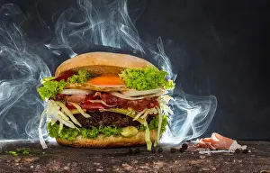 Steaming Cheeseburger Print