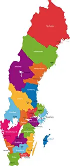 Sweden Map Print - Administrative Division
