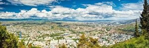 Georgia Collection: Tbilisi, Georgia. Scenic Aerial View, Panorama, Cityscape With Beautiful Blue Sunny Sky