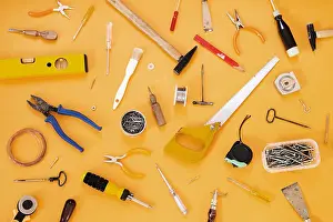 Yellow Background Tools Print
