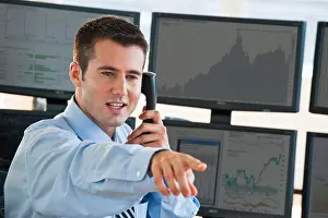 Trader on phone print