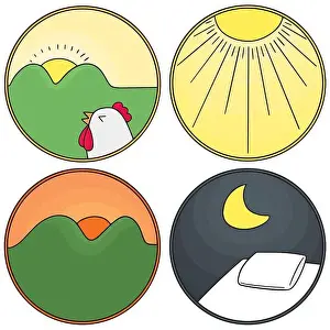 Time of Day Vector Print Set
