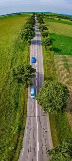 Vertical Panoramic Road Print from Drone