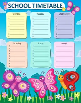 Weekly School Timetable Print Concept 4