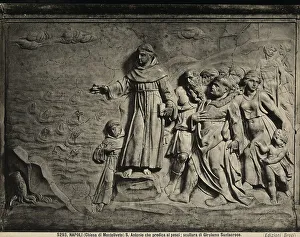 Renaissance Baroque Period Prints: Altar front with St. Anthony preaching to the fish