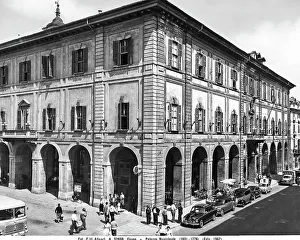 Administrative Building Design Prints: Angular view of the faade of the City Hall of Cuneo