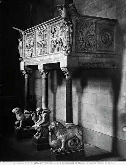 Life Of Christ Artwork Prints: Angular view of the pulpit by Guido da Como