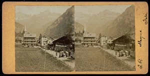 Images Dated 3rd February 2011: Animated view of Alagna Valsesia; Stereoscopic photograph