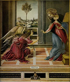 Annunciation by Cestello, tempera on panel, Botticelli, Sandro (1445-1510), Galleria degli Uffizi, Florence