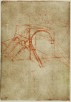 Renaissance Architecture Drawings Prints: Architectual plan, drawing from the Codex Forster II