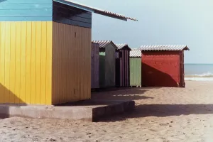 Seaside Landscape Photography Prints: Beach huts