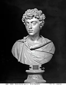 Marcus Aurelius Bust Prints: Bust of the emperor Marcus Aurelius as a boy