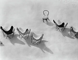 Images Dated 10th October 2017: Chairs covered by snow