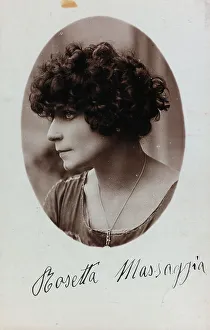 Close up of the opera singer Rosetta Massaggia, postcard