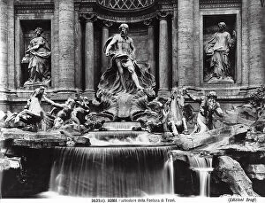 Images Dated 15th March 2005: Close-up of the central sculpture of the Trevi Fountain representing Ocean riding a shell that is