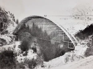 Railway Bridge Construction Prints: Construction of a railway bridge
